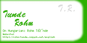 tunde rohm business card